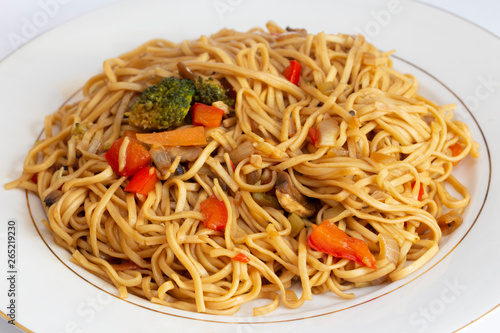 Vegetable noodles dinner plate