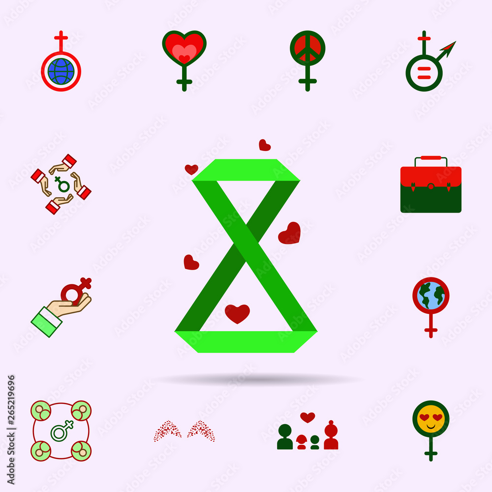 8 ribbon, heart, feminism color icon. Universal set of 8 march for website design and development, app development 8 ribbon, heart, feminism color icon. Universal set of 8 march for website design and development, app development