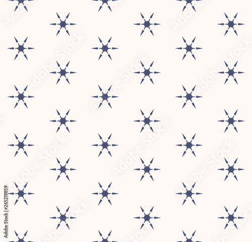 Snowflakes seamless pattern. Vector abstract white and blue geometric texture