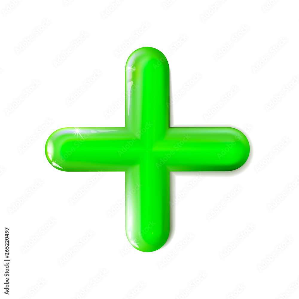 Glossy 3D isolated mathematical plus sign icon. Symbol green. Ui, ad. Design realistic plastic toy. Balance concept pluses on light background. Glossy 3D isolated mathematical plus sign icon. Symbol green. Ui, ad. Design realistic plastic toy. Balance concept pluses on light background.