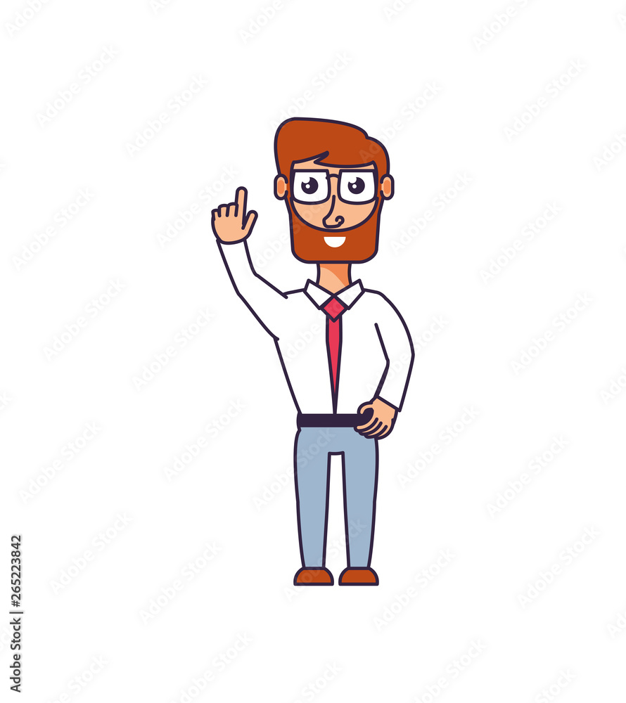 businessman elegant with hand up