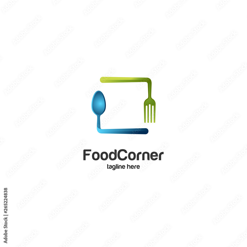 food corner restaurant spoons logo