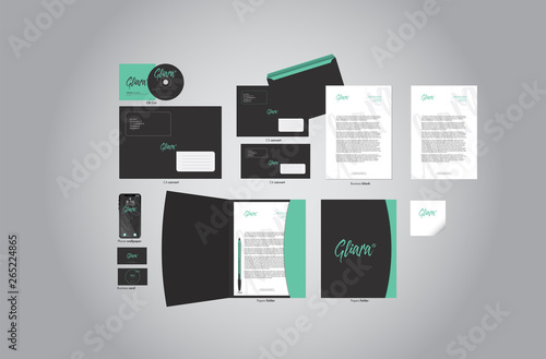 Corporate identity realistic branding template. Vector company style for brandbook or presentation