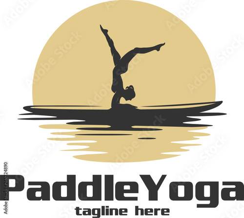 women paddle yoga silhouette logo