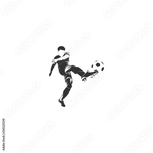 Fototapeta Naklejka Na Ścianę i Meble -  shoot ball player soccer silhouette logo