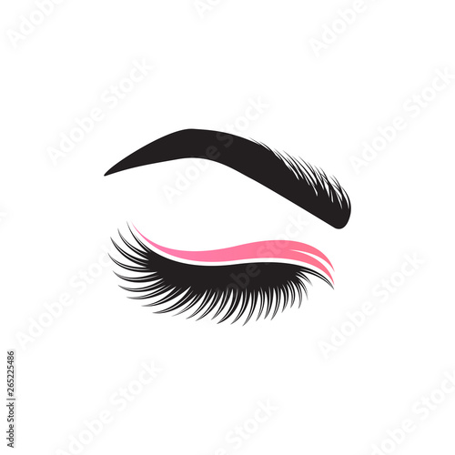 eyelashes logo design vector