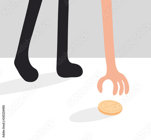 Man Find Coin on Floor, Lottery Luck Metaphor