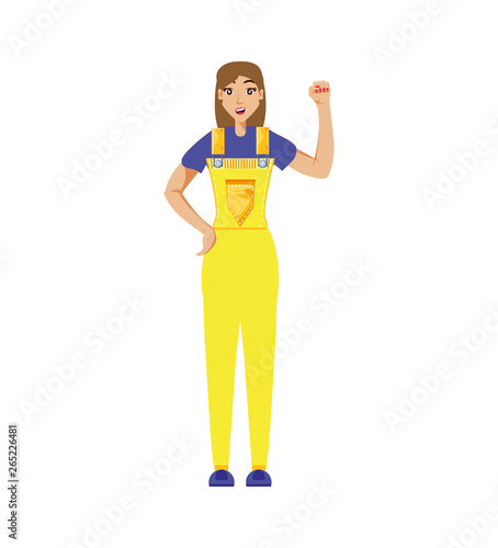 worker construction woman avatar character