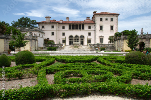 View of the Vizcaya Museum and Gardens, the former villa and estate of businessman James Deering, located in Coconut Grove., Miami, Florida, USA.
