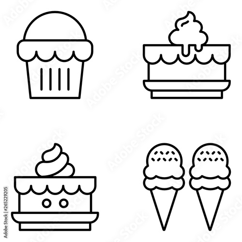 Dessert Vector Line Icons