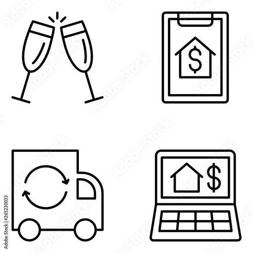 Real Estate Vector Line Icon Set