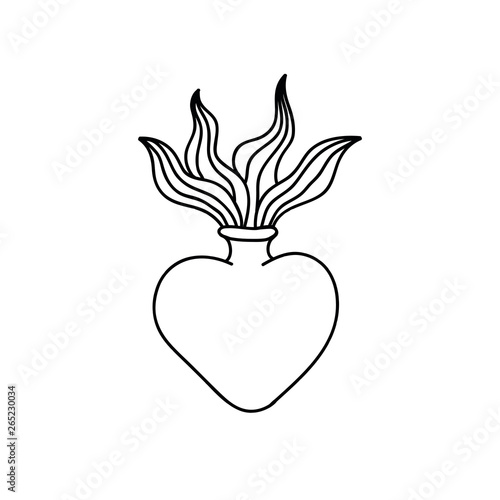 sacred heart doodle icon