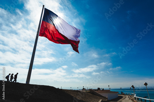 Flag of Chile in the Morro de Arica photo