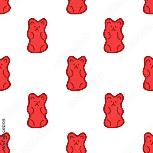 jelly bear seamless doodle pattern