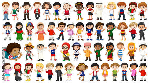 large set of ethnical people