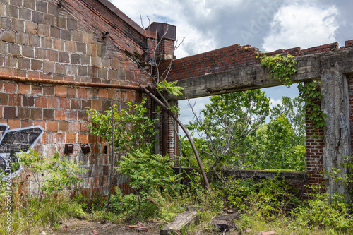 Last remains of an old abandoned factory made of brick in the deep south © Richard