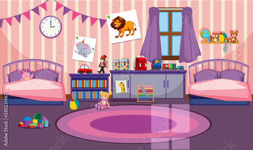 Interior of girls room