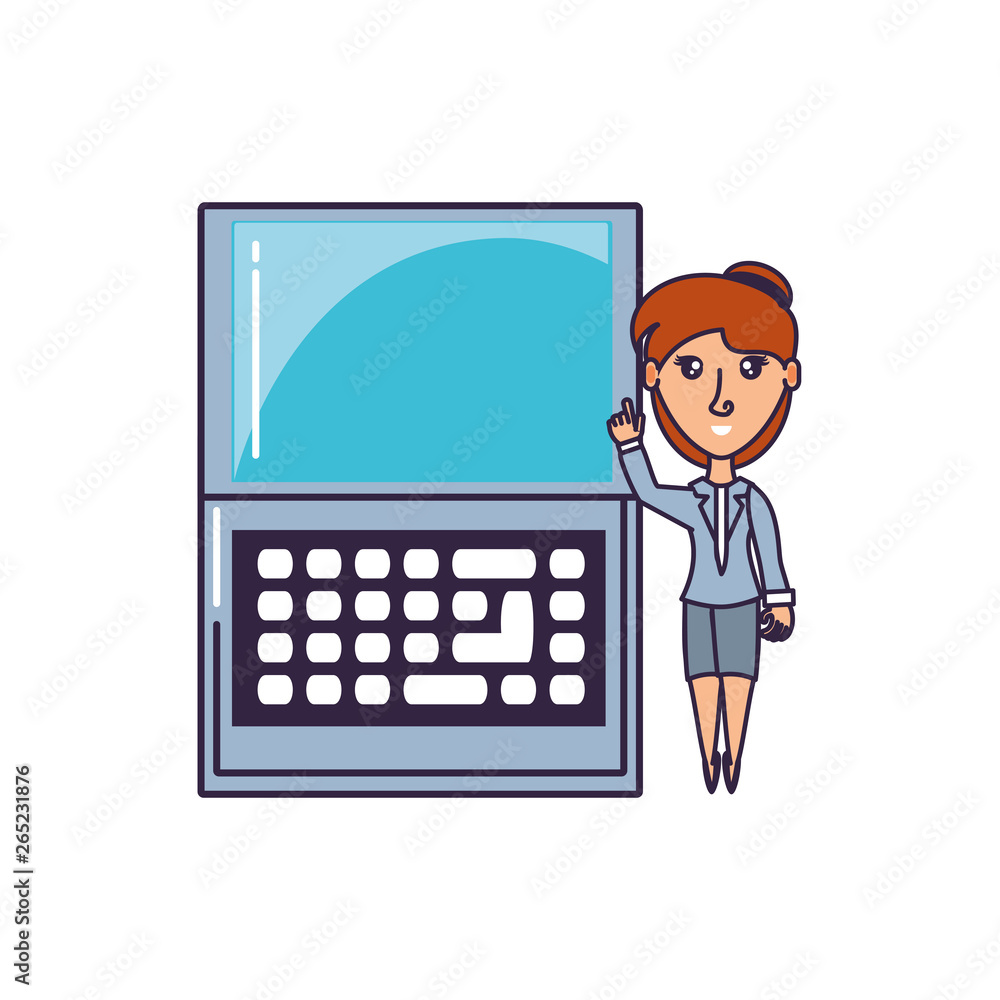 business woman with laptop computer business woman with laptop computer