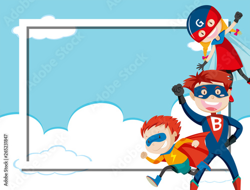 Superhero on sky frame