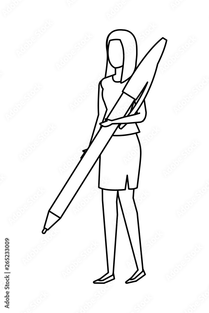 Obraz premium elegant businesswoman with pen