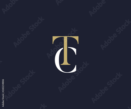 TC logo. letter T luxury logo template