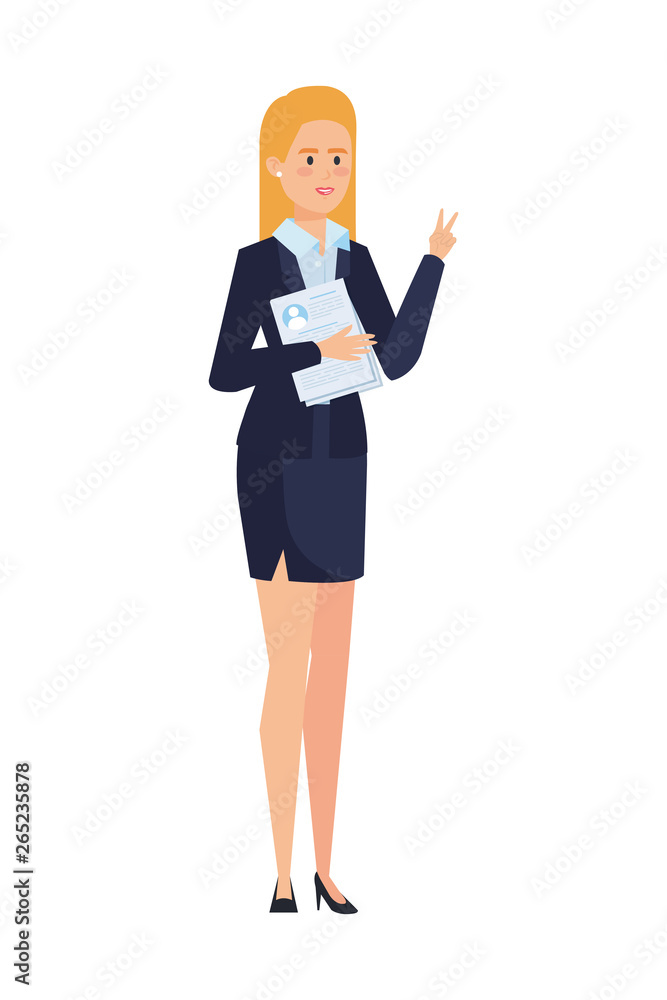 elegant businesswoman with documents elegant businesswoman with documents