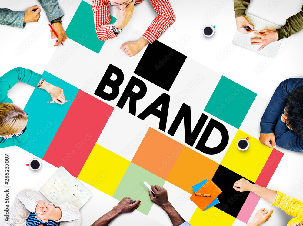 Brand Branding Marketing Advertising Trademark Concept - obrazy, fototapety, plakaty 