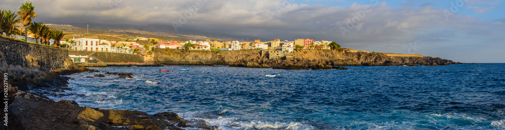 Coastline in the small fishing village of Alcala.  Tenerife. Canary Islands..Spain