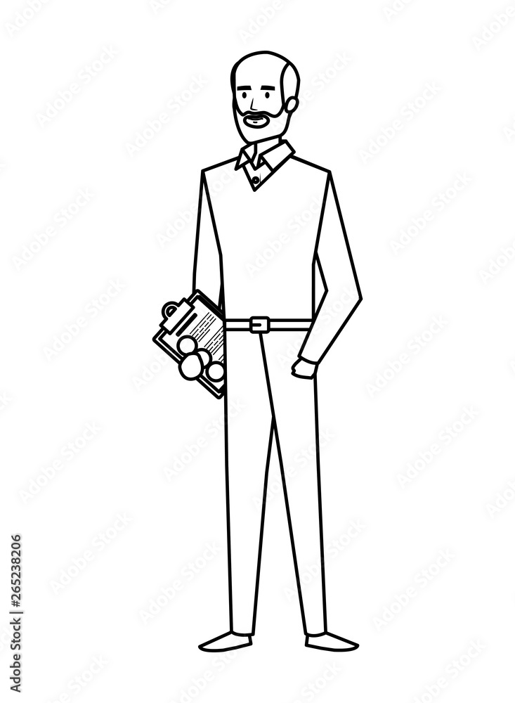 elegant businessman with document character