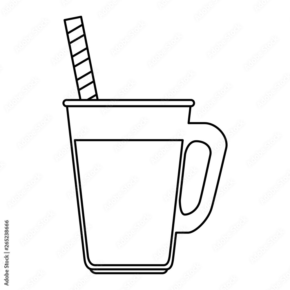 jar with beverage and straw jar with beverage and straw