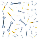 pattern of wrenches with screwdrivers