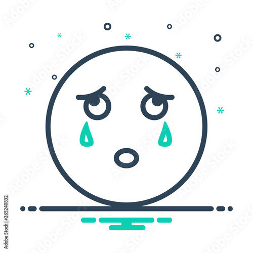 Mix line icon for cry weep 