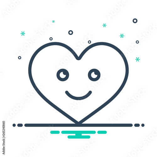 Mix line icon for love affection