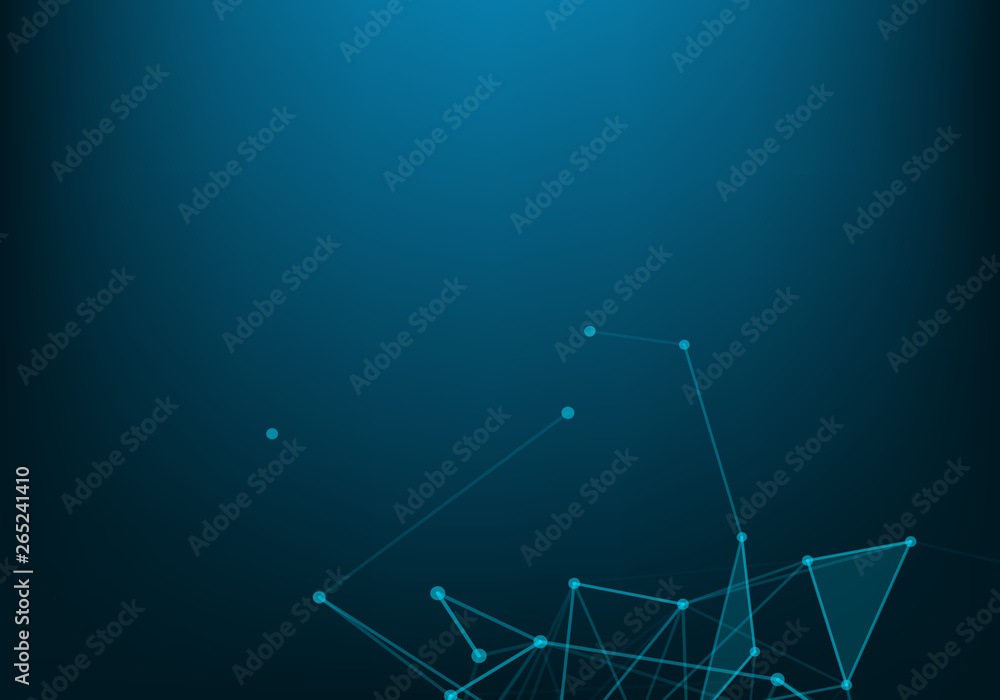 Obraz premium Abstract connecting dots and lines. Connection science background. Vector illustration