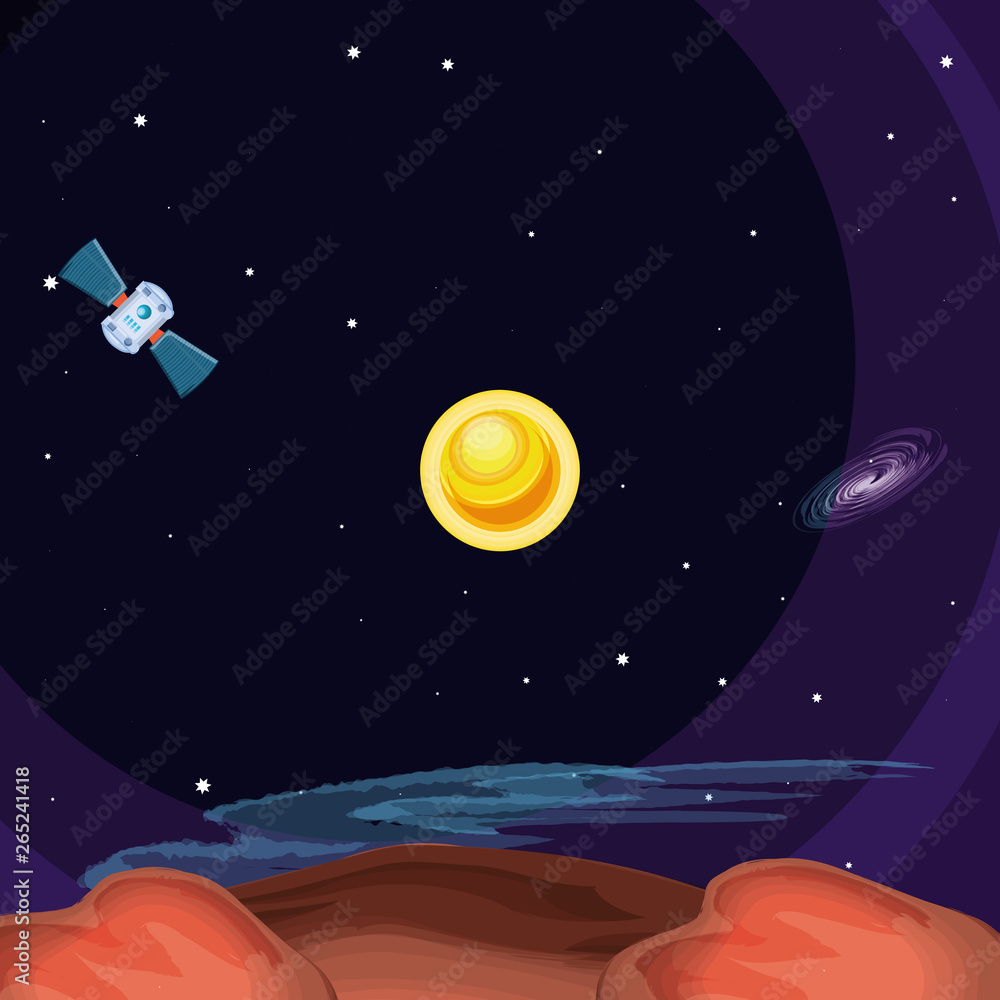 sun space scene icon
