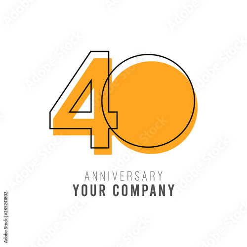 40 Year Anniversary Vector Template Design Illustration