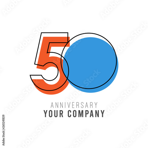 50 Year Anniversary Vector Template Design Illustration