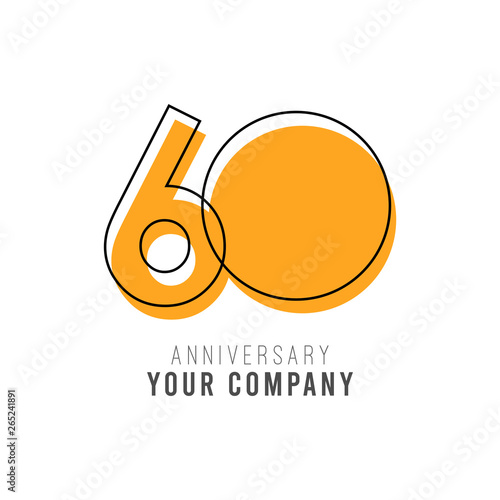 60 Year Anniversary Vector Template Design Illustration