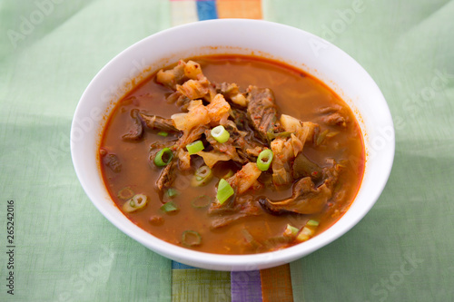 Korean spicy beef stew with vegetables