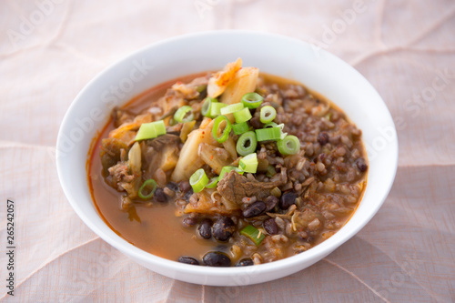 Korean spicy beef stew with vegetables