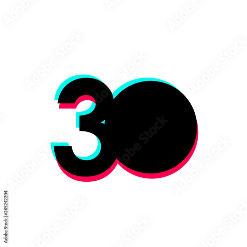 30 Year Anniversary Vector Template Design Illustration
