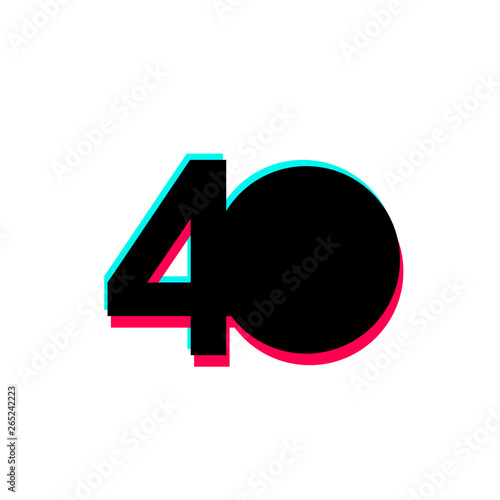 40 Year Anniversary Vector Template Design Illustration