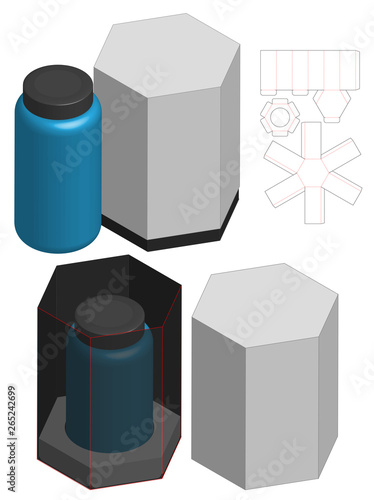 Box packaging die cut template design. 3d mock-up