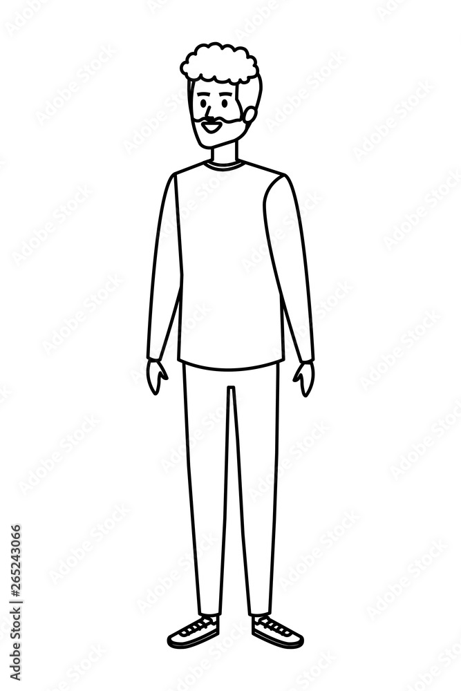 young man with beard character young man with beard character