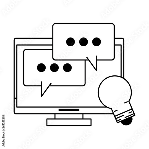 Wallpaper Mural computer with speech bubble and light bulb Torontodigital.ca