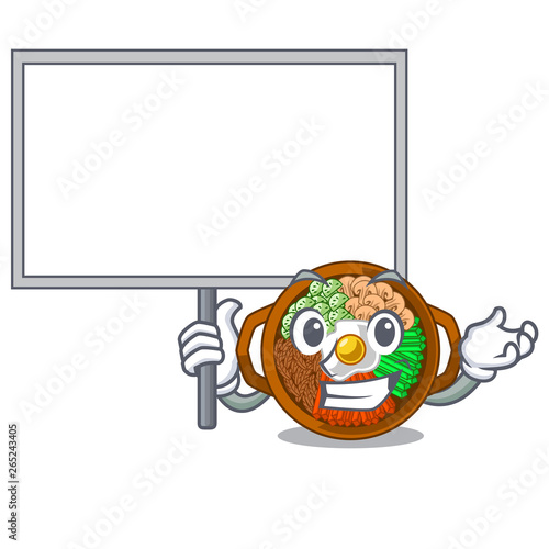 Bring board bibimbap isolated with in the character