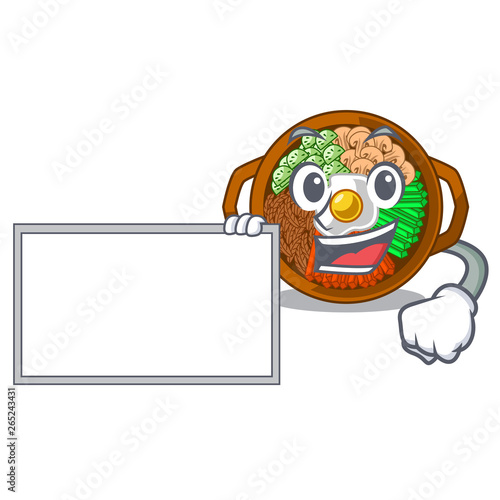 With board bibimbap isolated with in the character
