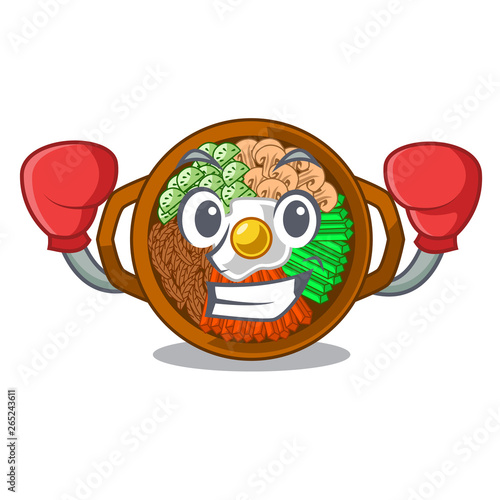Boxing bibimbap isolated with in the character