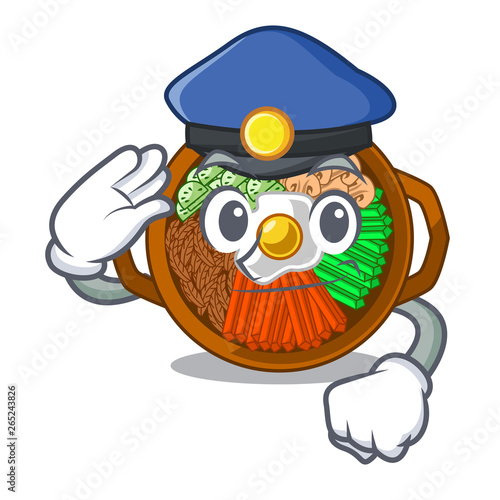 Police bibimbap isolated with in the character