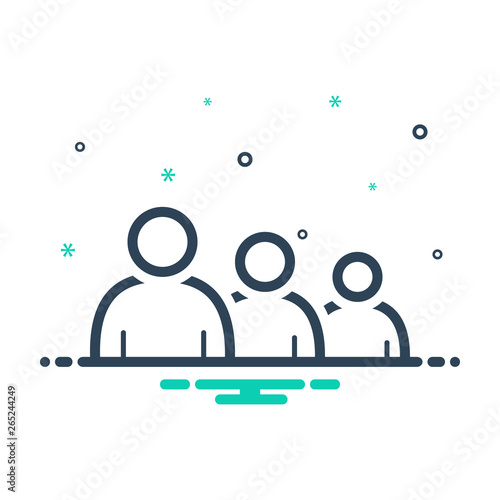 Mix line icon for follow follower 